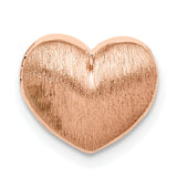 Sterling Silver Heart Charm Pendant with Brushed Rose Gold Finish, Minimalist Design
