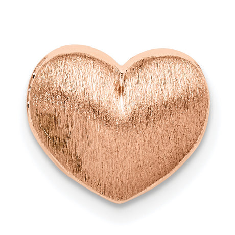 Sterling Silver Heart Charm Pendant with Brushed Rose Gold Finish, Minimalist Design