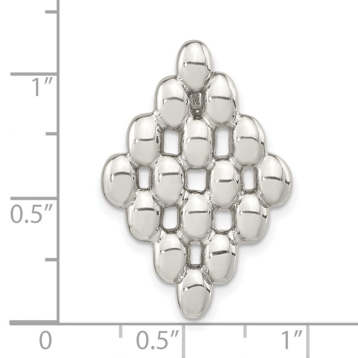 Sterling Silver Pendant with Raised Oval Cluster, Abstract Geometric Design for Women or Unisex