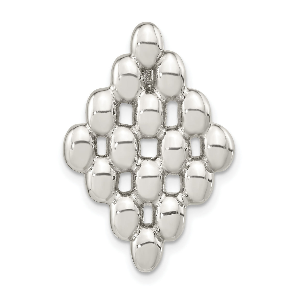 Sterling Silver Pendant with Raised Oval Cluster, Abstract Geometric Design for Women or Unisex