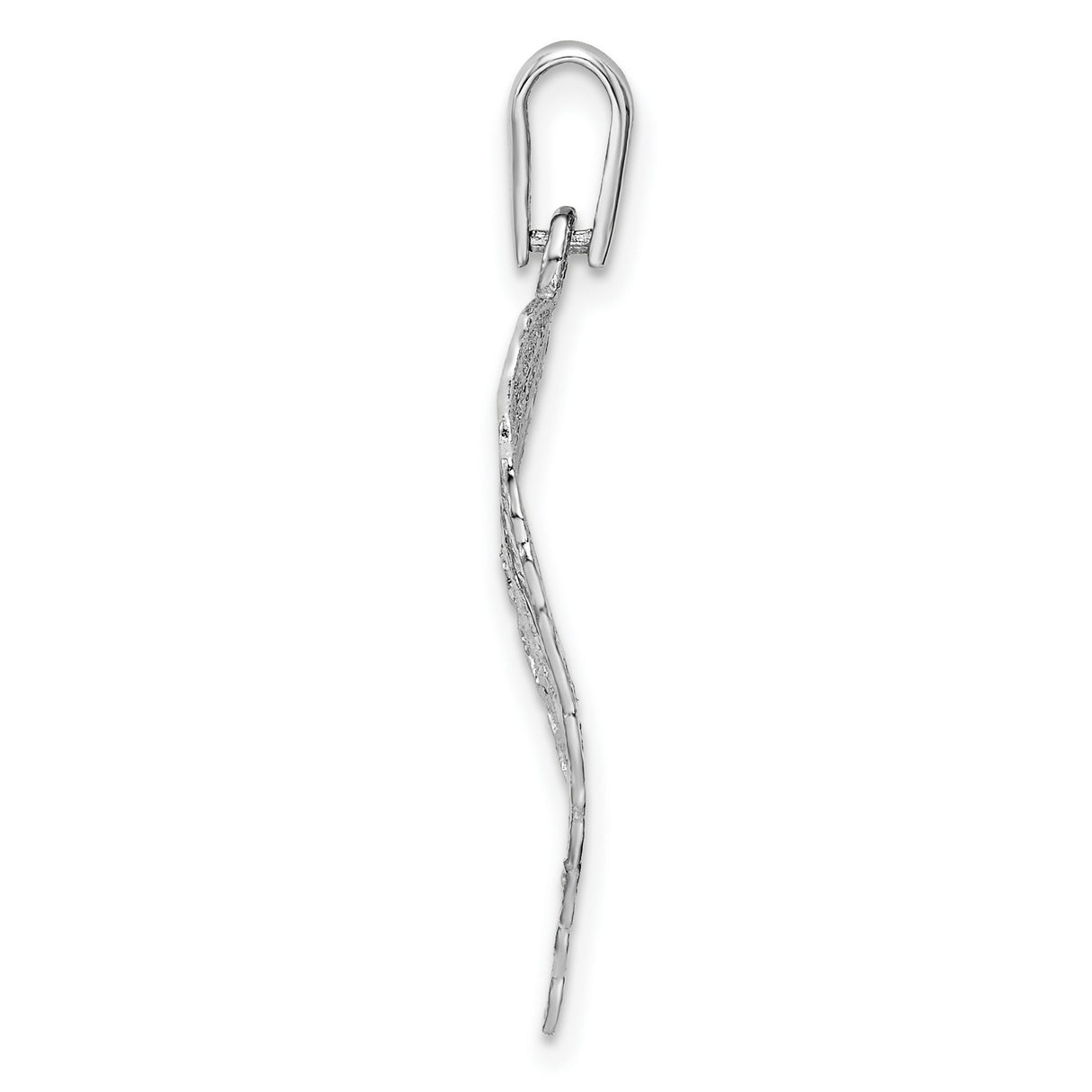 Sterling Silver Leaf Pendant with Veined Leaf Design, Nature-Inspired Botanical Jewelry for Women
