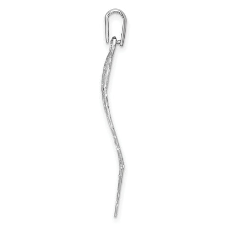 Sterling Silver Leaf Pendant with Vein Texture, Organic Design, Botanical Nature Motif