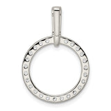 Sterling Silver Open Circle Pendant with Cubic Zirconia, Minimalist Eternity Symbol Jewelry for Women
