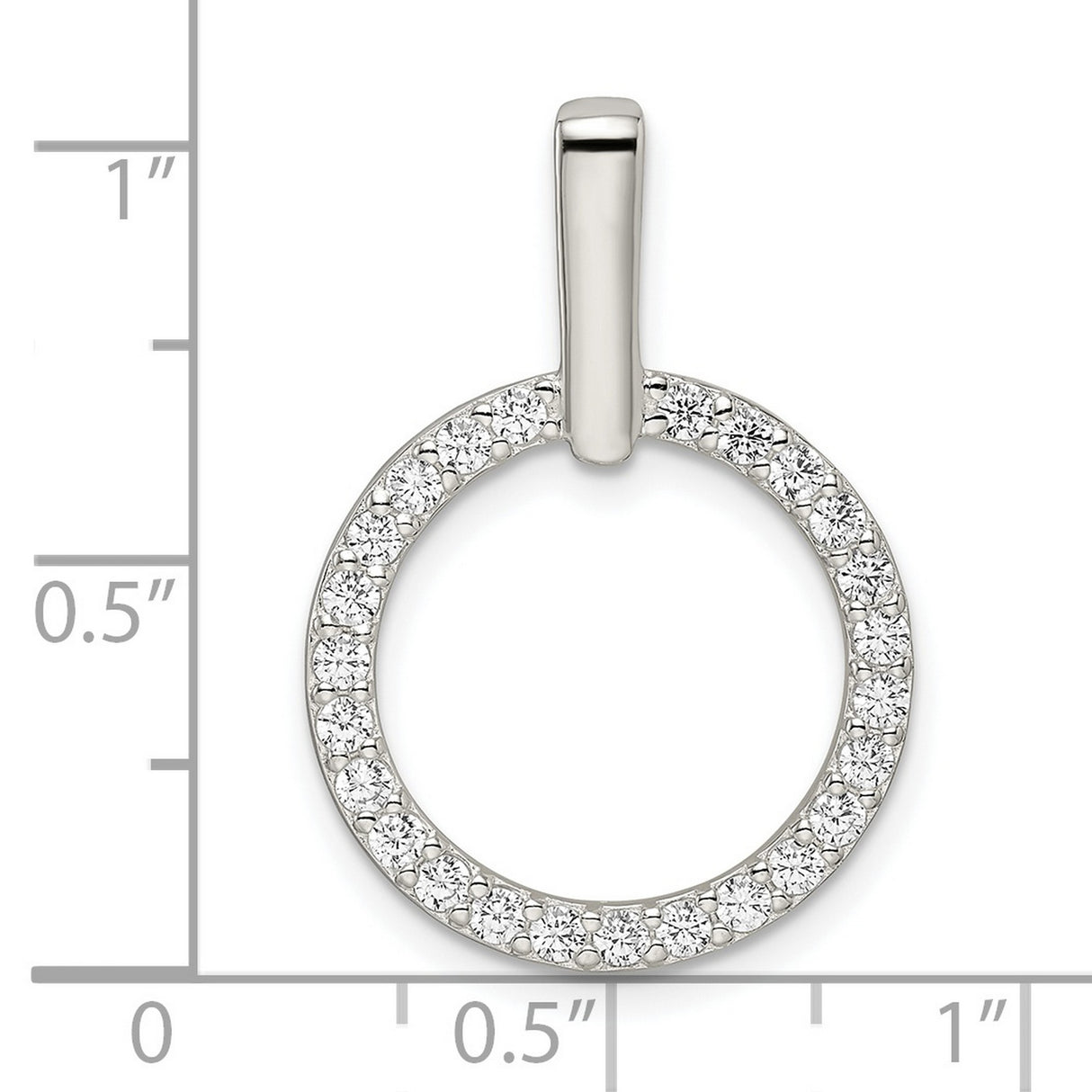 Sterling Silver Open Circle Pendant with Cubic Zirconia, Minimalist Eternity Symbol Jewelry for Women