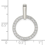 Sterling Silver Open Circle Pendant with Cubic Zirconia, Minimalist Eternity Symbol Jewelry for Women