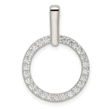 Sterling Silver Open Circle Pendant with Cubic Zirconia, Minimalist Eternity Symbol Jewelry for Women
