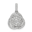 Polished CZ Knot Charm Pendant in Real 925 Sterling Silver