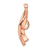 Sterling Silver Pendant with Cubic Zirconia, Rose Gold Plated Swirl Twist Design for Women
