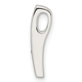 Polished CZ Chain Slide Charm Pendant in Real 925 Sterling Silver