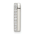 Polished CZ Chain Slide Charm Pendant in Real 925 Sterling Silver