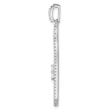 Sterling Silver Drop Pendant with Open Kite Design and Oval Cut Center Stone