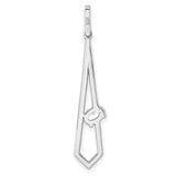 Sterling Silver Drop Pendant with Open Kite Design and Oval Cut Center Stone