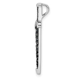 Sterling Silver Dagger Pendant with Black Gemstones, Gothic Sword Design, Unisex Warrior Jewelry