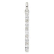 Sterling Silver Vertical Bar Pendant with Baguette Cut Cubic Zirconia, Minimalist Modern Style