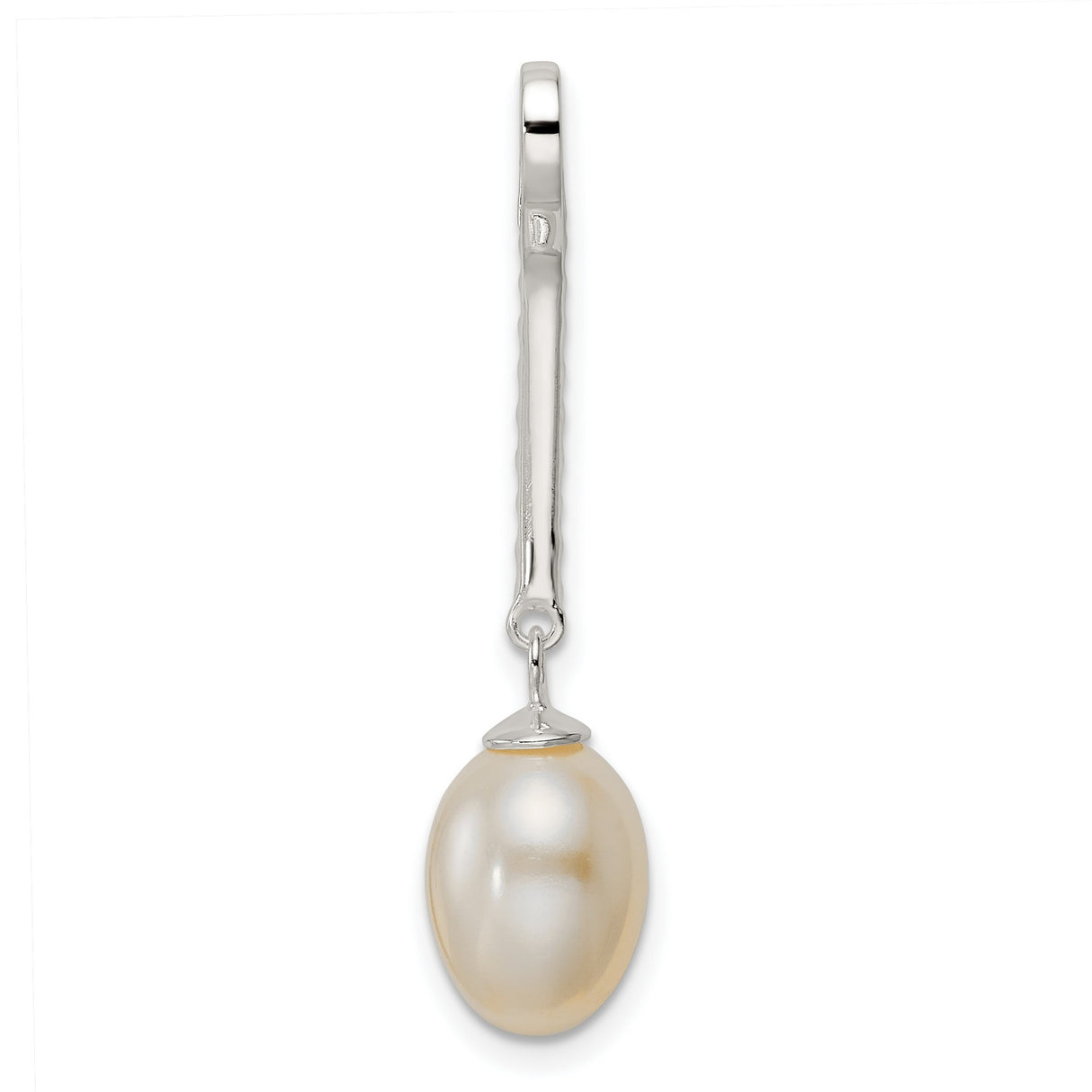 Sterling Silver Drop Earrings with Freshwater Pearl and Cubic Zirconia, Classic Dangle Design