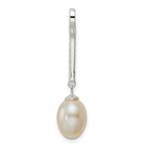 Sterling Silver Drop Earrings with Freshwater Pearl and Cubic Zirconia, Classic Dangle Design