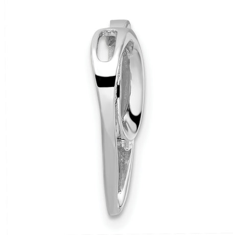 Sterling Silver Heart Pendant with Cubic Zirconia, Flowing Open Heart Design for Women