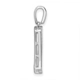 Sterling Silver Dog Tag Pendant with Cubic Zirconia, Iced Out Hip Hop Style for Men
