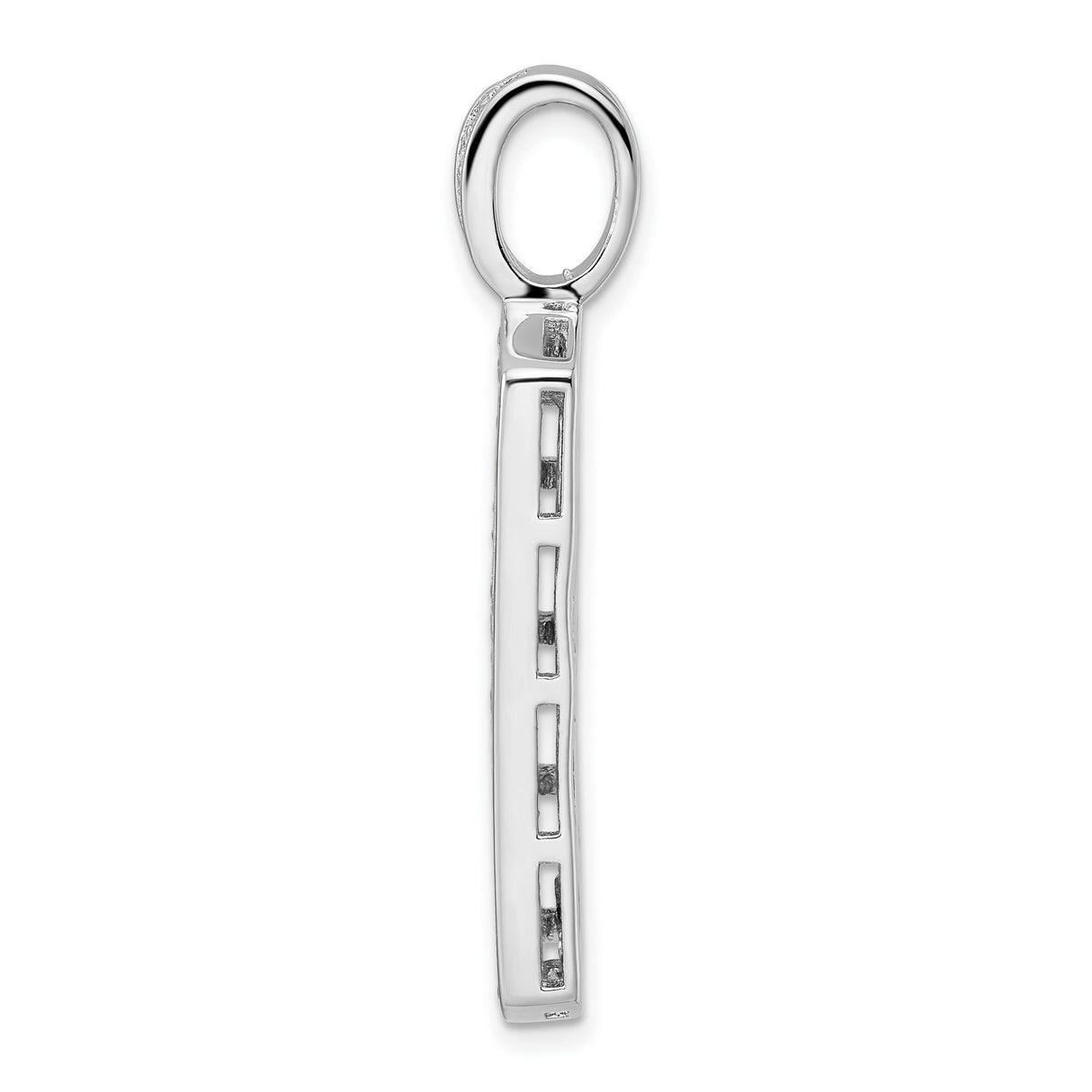 Polished CZ Charm Pendant in Real 925 Sterling Silver