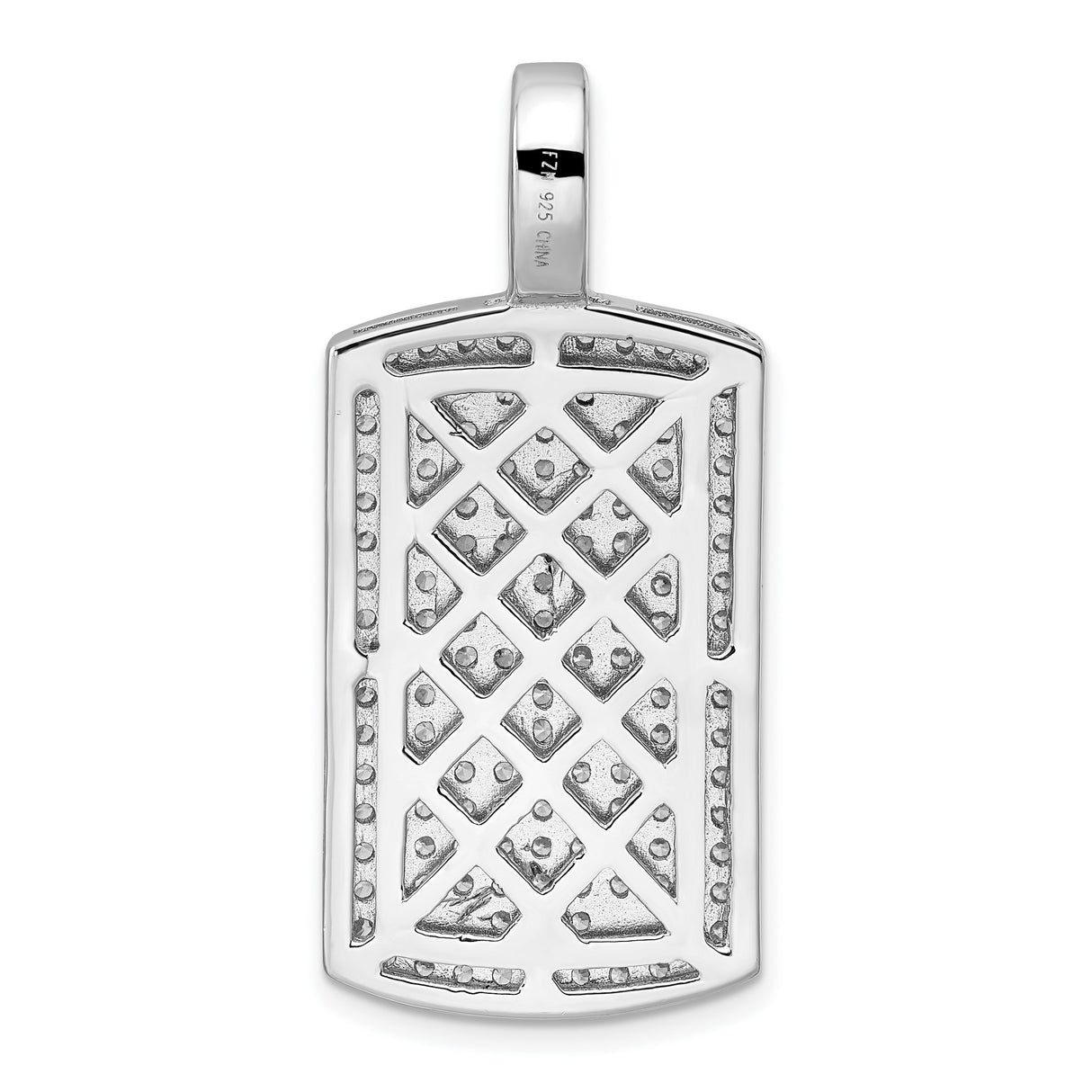 Polished CZ Charm Pendant in Real 925 Sterling Silver