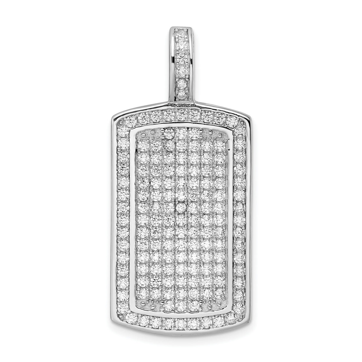 Polished CZ Charm Pendant in Real 925 Sterling Silver