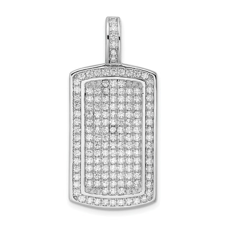 Polished CZ Charm Pendant in Real 925 Sterling Silver