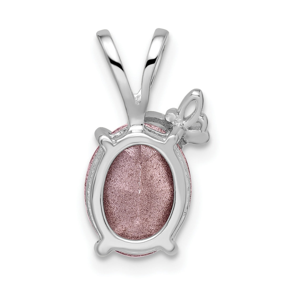 Light Pink Crystal with Butterfly Charm Pendant in Real 925 Sterling Silver