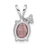 Light Pink Crystal with Butterfly Charm Pendant in Real 925 Sterling Silver