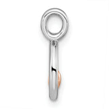 Polished Circle with Heart Charm Pendant in Real 925 Sterling SIlver
