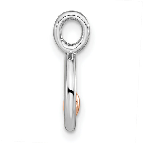Polished Circle with Heart Charm Pendant in Real 925 Sterling SIlver
