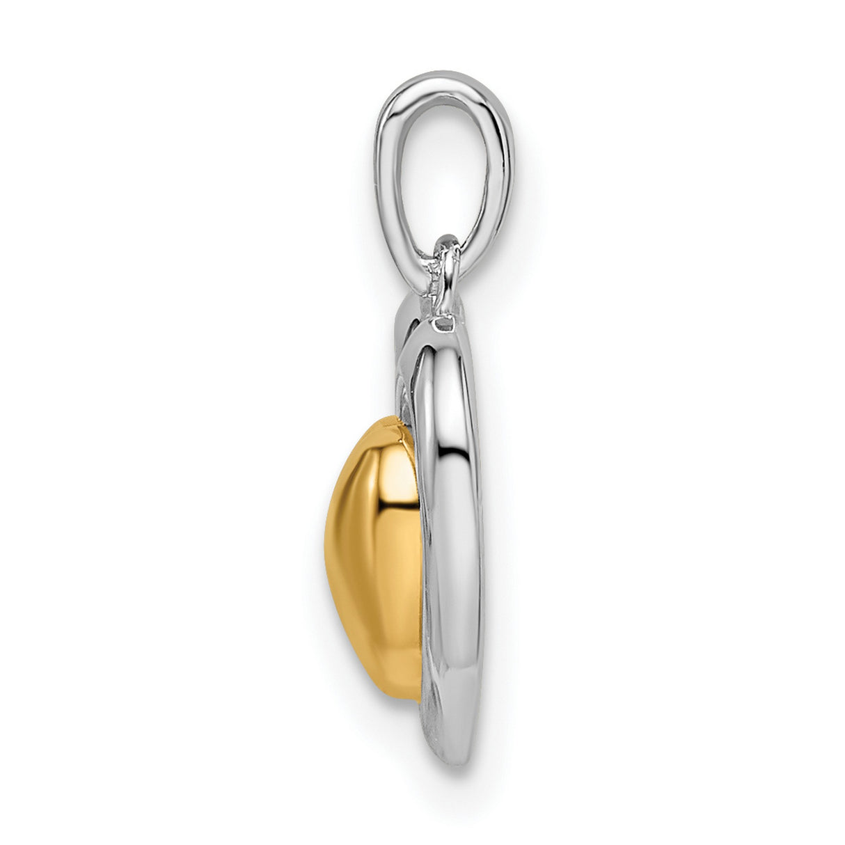 Gold Plated Heart Charm Pendant in Real 925 Sterling SIlver
