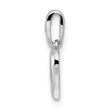 Sterling Silver Heart Pendant with Open Design and Cubic Zirconia Bail