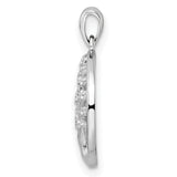 Sterling Silver Tree of Life Pendant with Cubic Zirconia, Openwork Circle Design, Leaf Accents