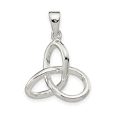 Sterling Silver Celtic Triquetra Pendant with Polished Knot Design