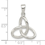 Sterling Silver Celtic Triquetra Pendant with Polished Knot Design