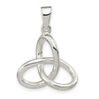 Sterling Silver Celtic Triquetra Pendant with Polished Knot Design