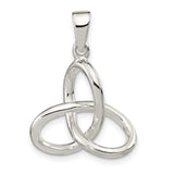 Sterling Silver Celtic Triquetra Pendant with Polished Knot Design