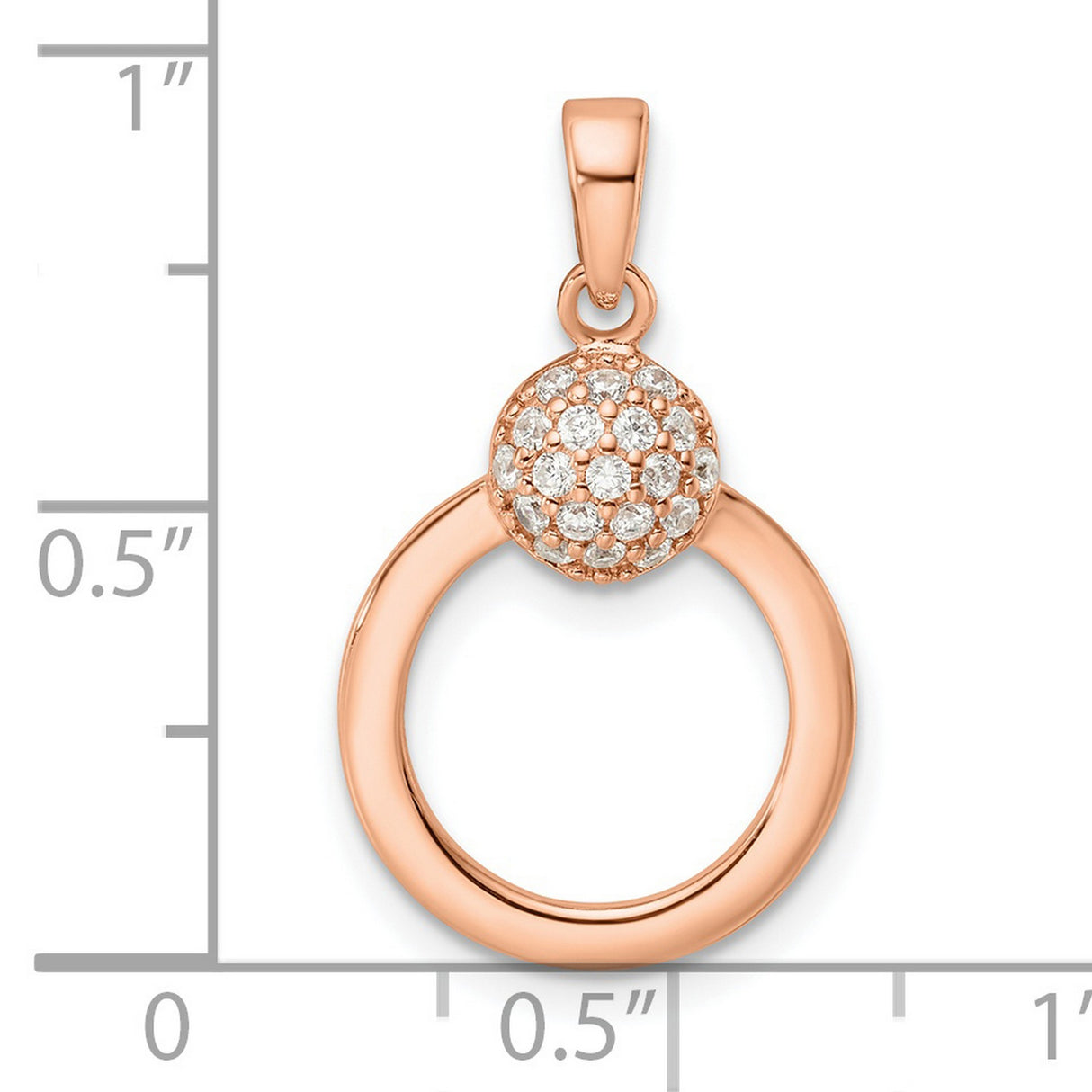 CZ Circle Charm Pendant in Real 925 Sterling SIlver