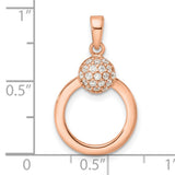 CZ Circle Charm Pendant in Real 925 Sterling SIlver