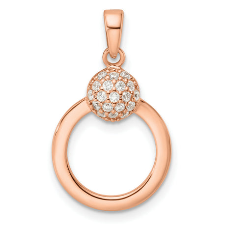 CZ Circle Charm Pendant in Real 925 Sterling SIlver