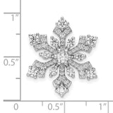 Sterling Silver Snowflake Pendant with Cubic Zirconia, Winter Inspired Design for Women