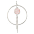 Sterling Silver Dangle Earrings with Soft Pink Gemstone and Cascading Tassels, Boho Hoop Style