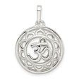 Sterling Silver Om Pendant with Lotus Flower Design, Yoga Meditation Jewelry for Women and Men