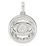 Sterling Silver Third Eye Chakra Pendant with Cubic Zirconia and Mandala Design