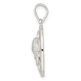 CZ Lotus Chakra Filigree Charm Pendant in Real 925 Sterling Silver