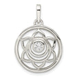 CZ Lotus Chakra Filigree Charm Pendant in Real 925 Sterling Silver