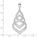 Sterling Silver Celtic Pendant with Teardrop and Interlocking Heart Knot Design
