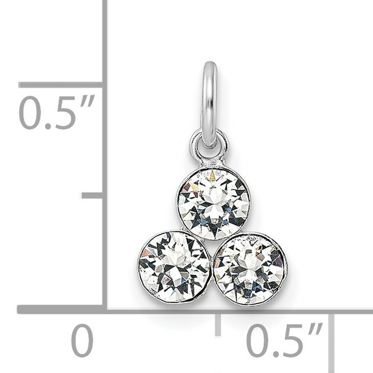 Sterling Silver Triangle Pendant with Cubic Zirconia, Cluster Design, Minimalist Jewelry for Women