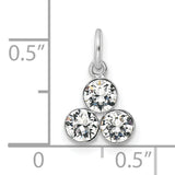 Sterling Silver Triangle Pendant with Cubic Zirconia, Cluster Design, Minimalist Jewelry for Women
