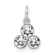 Sterling Silver Triangle Pendant with Cubic Zirconia, Cluster Design, Minimalist Jewelry for Women